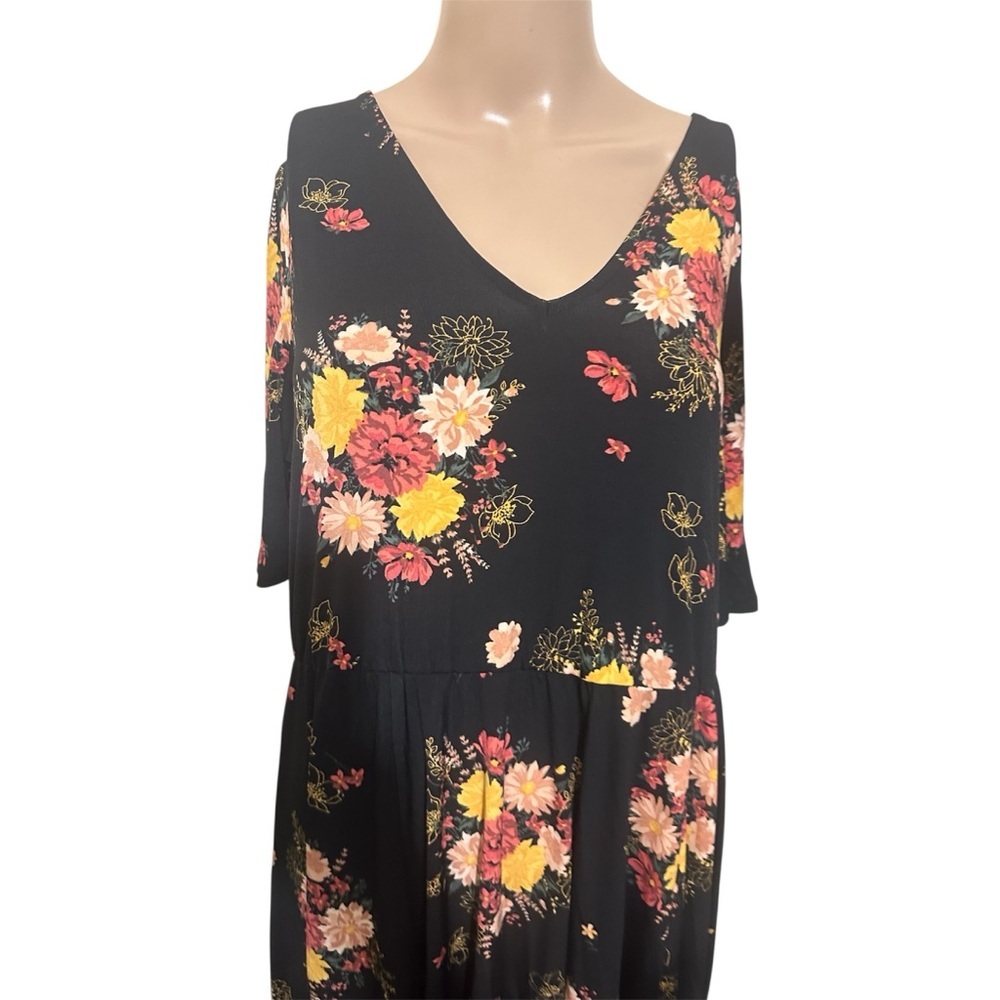 Torrid Black Floral Midi Dress - Picture 4 of 6